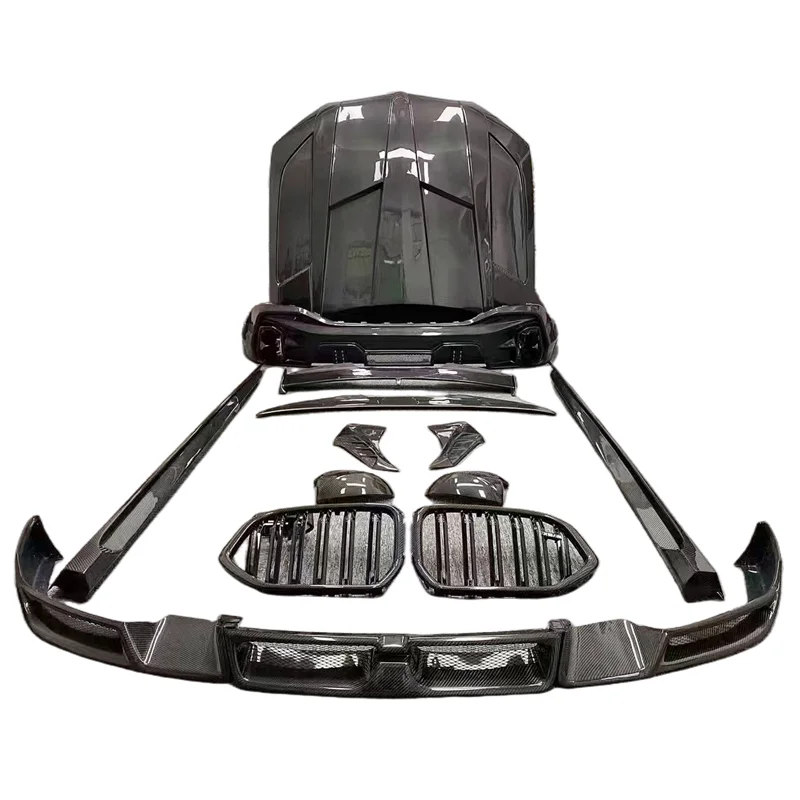 LD Style Carbon Fiber Front Lip Side Skirt Rear Diffuser Hood Rear Spoiler Grill