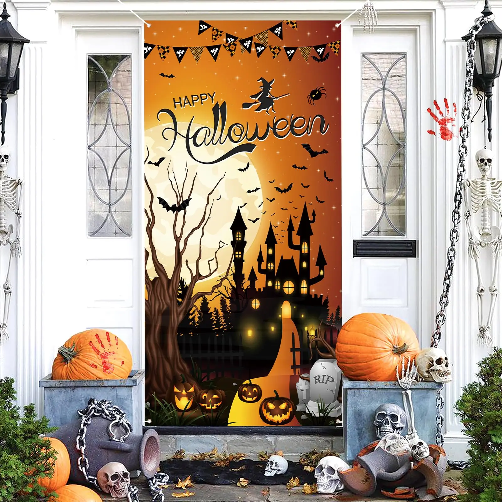 TAIYOU 9 Fogli Adesivi Per Finestre Halloween, Horror, Riutilizzabili, Non Colla, 20x30 Cm