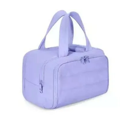 2025 New Arrival Women's Fashionable Simple Cosmetic Bag Portable Lightweight Large Capacity Polyester Storage Partition Travel