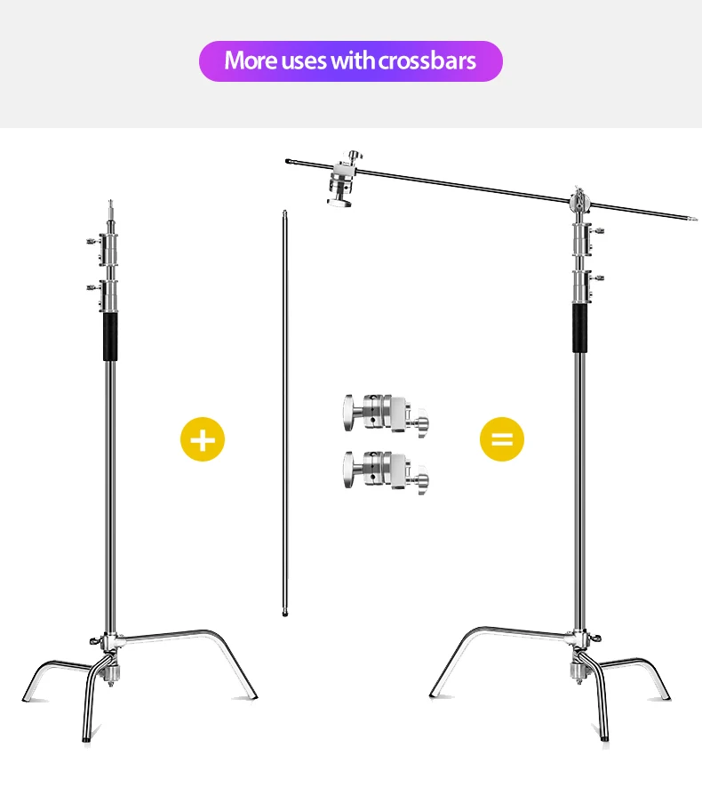 Stainless Steel Heavy Duty C Stand Magic Leg With 2 Arms 150-330cm ...