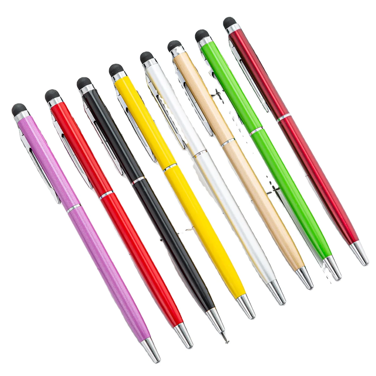 Factory Wholesale Custom Logo Soft Touch Slim Metal Twist Ball Pen Sofitel Hotel Promotional Pen Stylus Pen