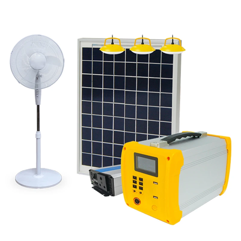 Meilleure vente Générateur d'énergie solaire domestique portable avec mini panneau solaire et lampe 500W
