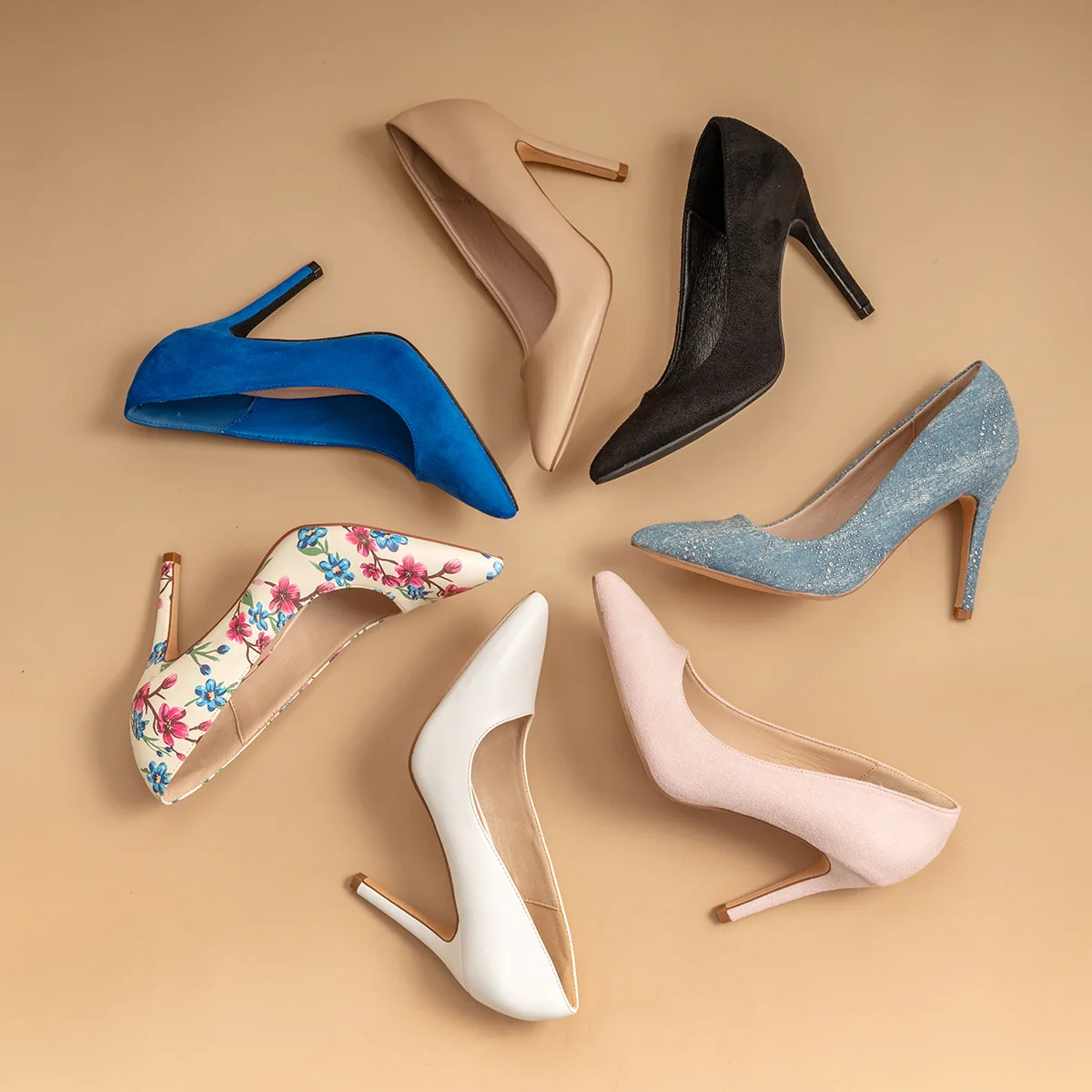3d Printing Pumps Shoe Suede Pointed Toe 8 Cm High Quality Stiletto High Heels - Image 1