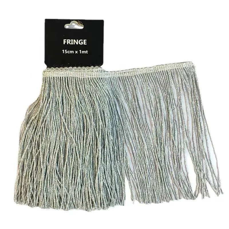 metallic chainette fringe trim silver gold