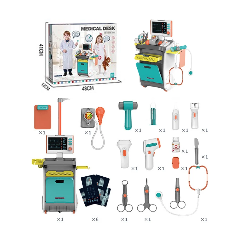 Детский врачебный набор большая Больничная медицинская станция игрушка малыши ролевые игры операционный стол врач уход тележка игровой набор