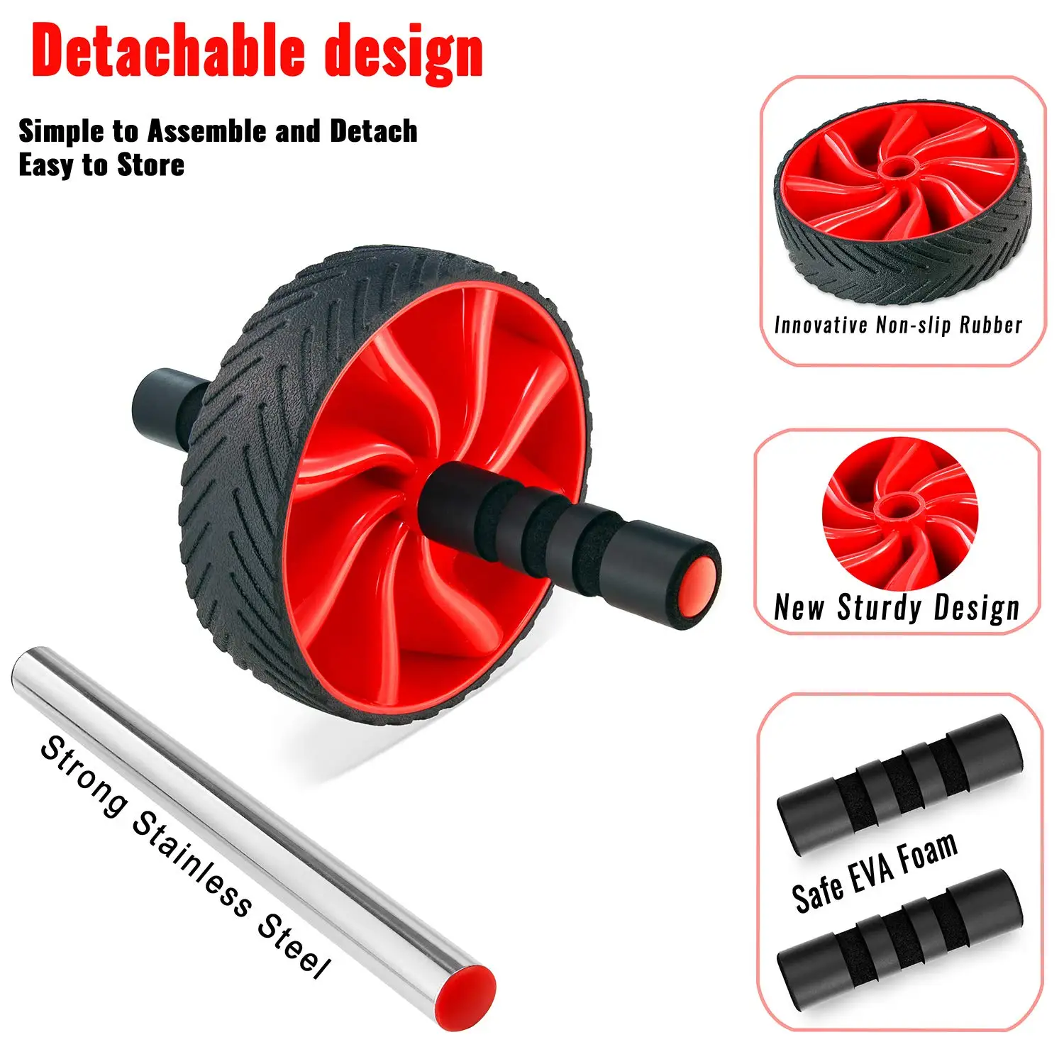 
Training Home Gym Fitness Equipment Workout Multifunctional Abdominal Muscle Wheel 