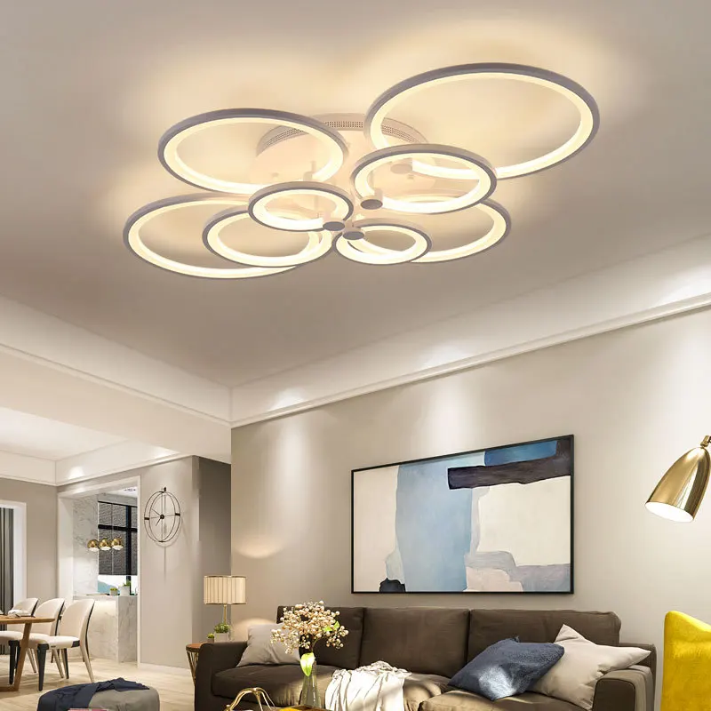 إضاءة سقفية بقيادة ليد بأسلوب حداثي بسيط نورديكي، للغرفة والمطبخ والشرفة، قاعدة بلاستيكية مع تحكم عن بعد ذكي