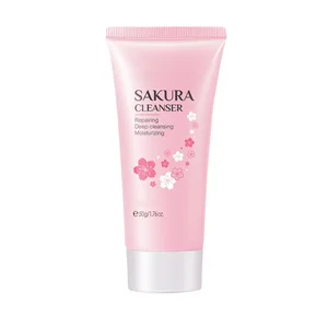 Japanese Sakura Hydrating Cream Cleanser Moisturizes Skin Cleanses Pores Repairs Damaged Skin and Resists Aging