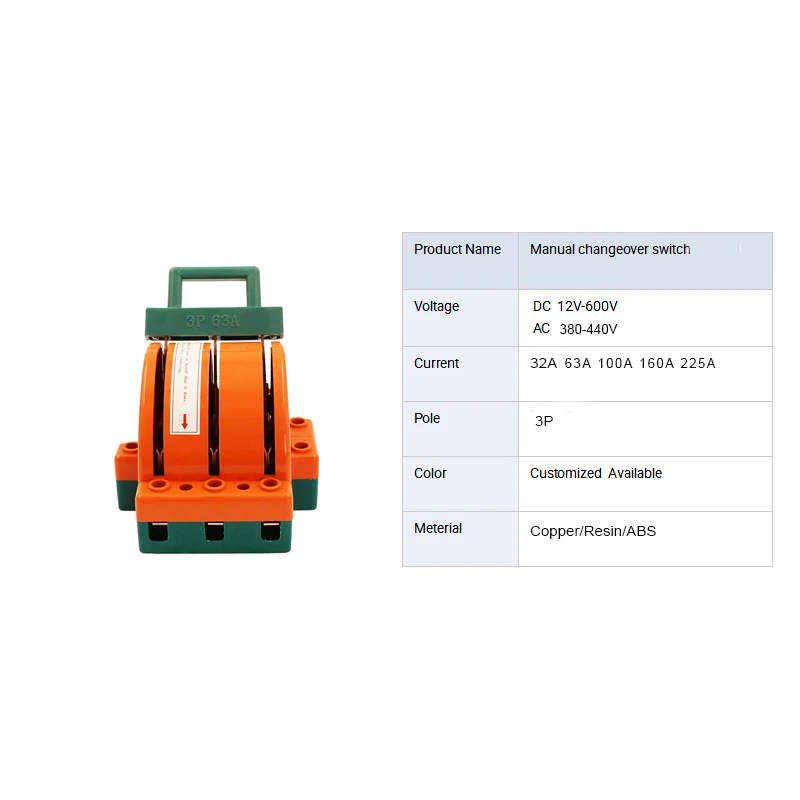 3 Phase Type Double Throw Knife Switch Change Over Electrical Blade Knife Switch with Copper Material