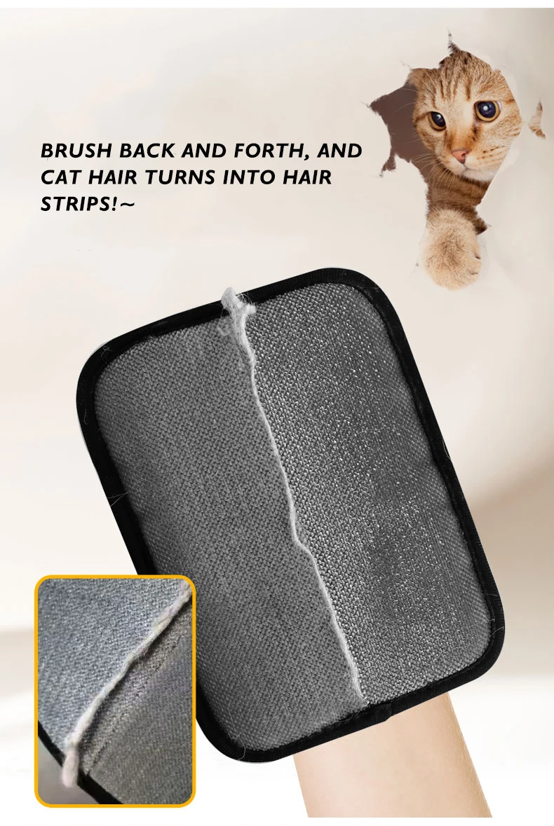 Pet Electrostatic Hair Removal Gloves Two-way Brush Sticky Hair Removal Tool for Cats and Dogs Pet Gloves Cat Hair Cleaning factory