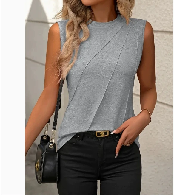 2025 Women's Fashion Summer Spring T-Shirt New Solid Color