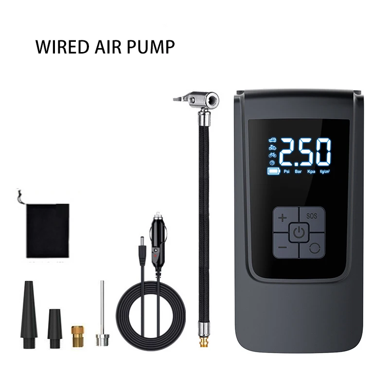 Hot Sale 150psi Air Pump Intelligent Digital Display Car Bicycle Ball Mini Portable Electric Pump Cylinder - view 6
