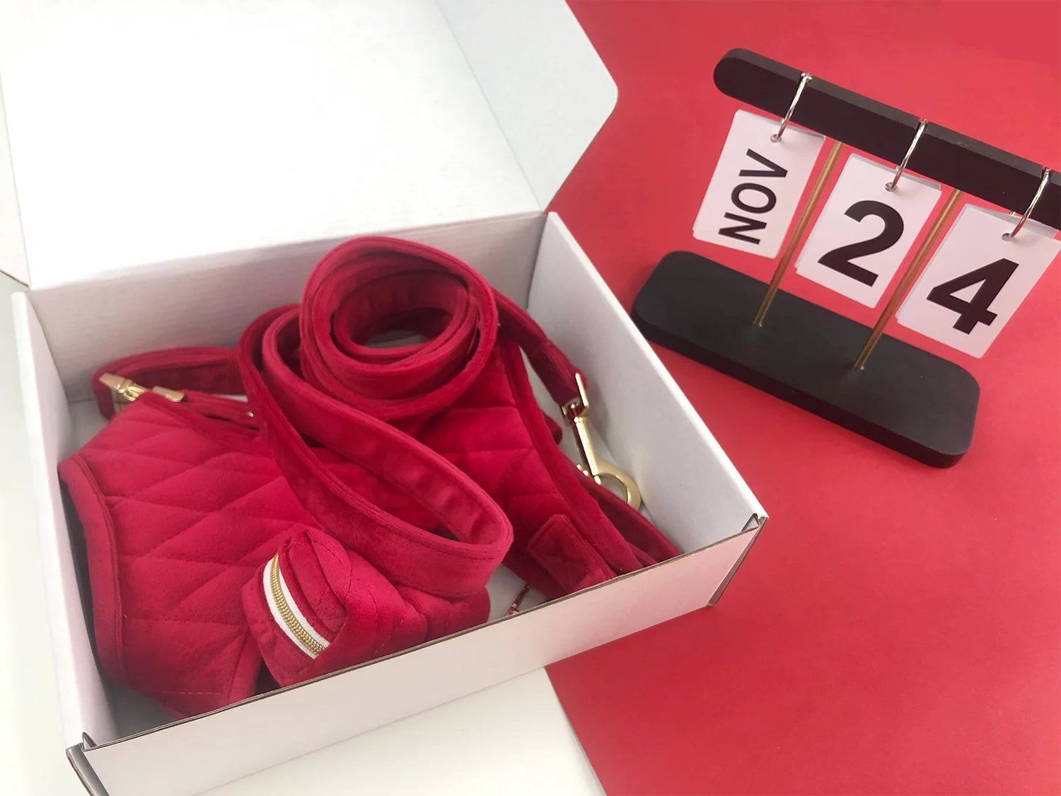 Luxury Velvet Dog Harness Diamond Stitch Step In Harness Dog Adjustable