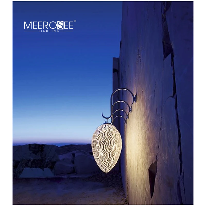 MEEROSEE Hot Selling Indoor Designs Pendant Light Staircase Single Small Pendant Stainless steel Crystal Hanging Lamp MD86719