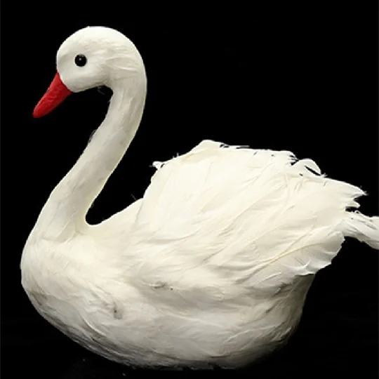 1 PCS Animal Model Simulation Swan Feather Craft Photography Props Garden Ornament Wedding Party Decoration  Swan