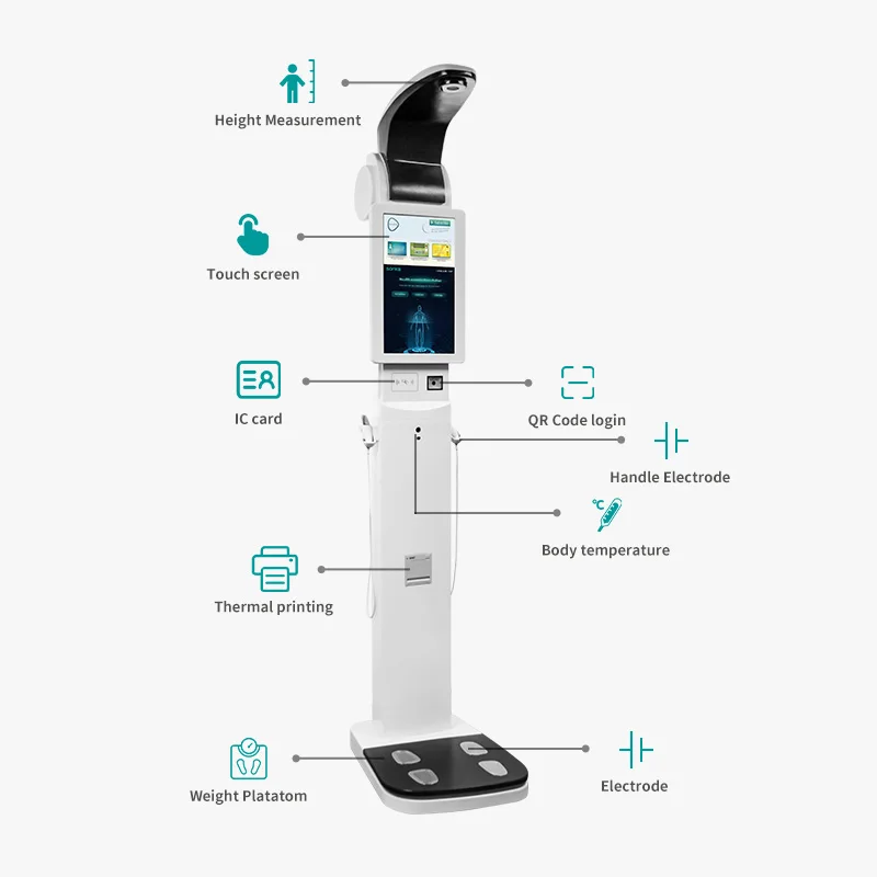 Sonka ultrasonic height weight measurement health checkup station vending machine body fat scale details