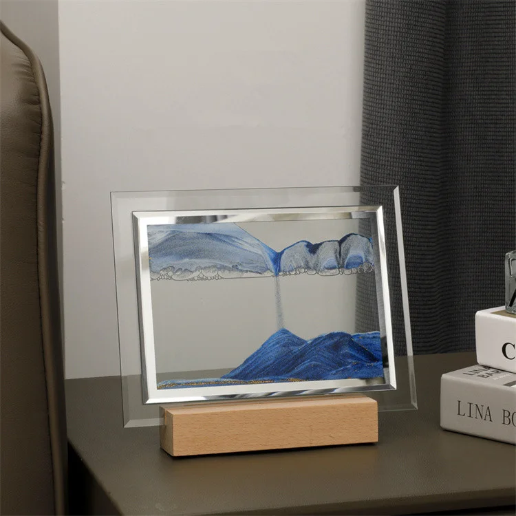 3d Hourglass Deep Sea Quicksand Moving Sand Sandscape Magnetic Sand Art 3d Sand Art Picture Painting Lamp Night Light for Gifts