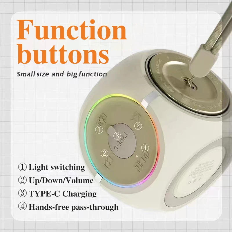 Rotating Fingertip Gyroscope with wireless stereo Speaker multifunctional Outdoor Desktop Wireless Speaker toys