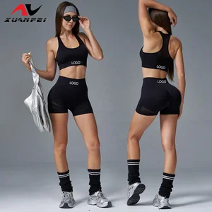 High Waist Hip Lift Women Sportswear  Elastic Abdominal Fitness Quick Dry Peach Hip Yoga Sets