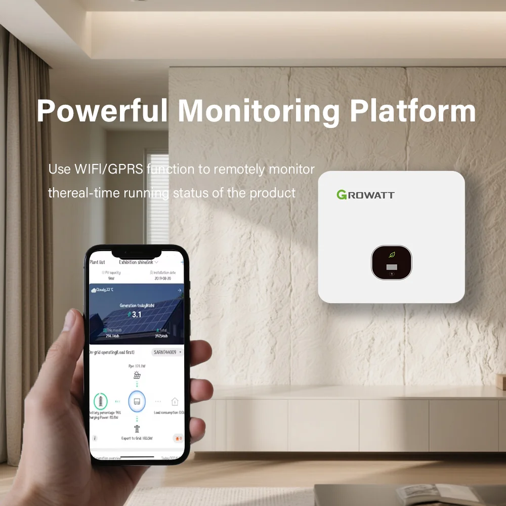 Growatt MIN 6000TL-X Solar Inverter Single-Phase  Output 48vdc Battery Voltage for On-Grid Solar Installations manufacture