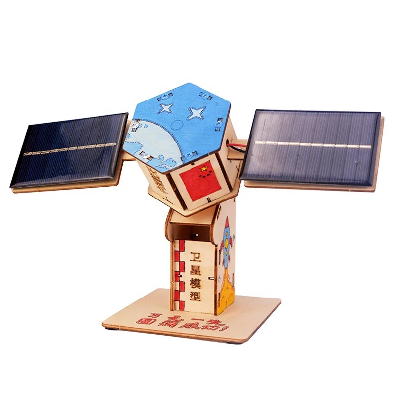DIY kids science learning materials artificial satellite model 