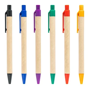 Professional Factory Eco-Friendly Paper Ballpoint Pen With Custom Logo Smooth Writing for Promotional Gift and School Supplies