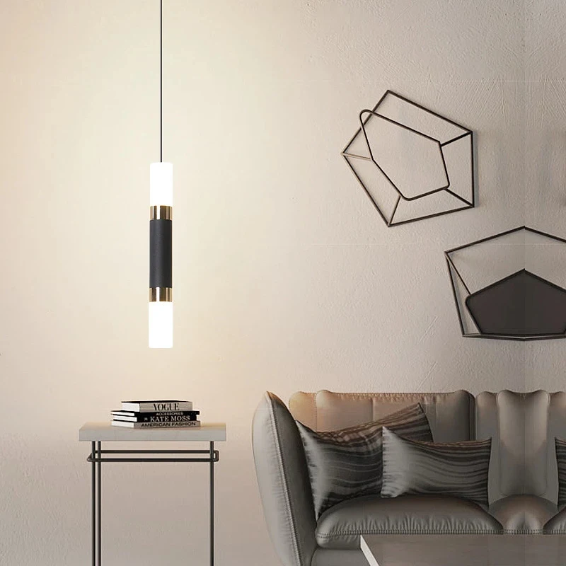 Nordic Modern LED up Down Linear Pendant Light Dining Bar Table Bubble Frosted Aluminum Lighting Hanging Chandelier - Image 5