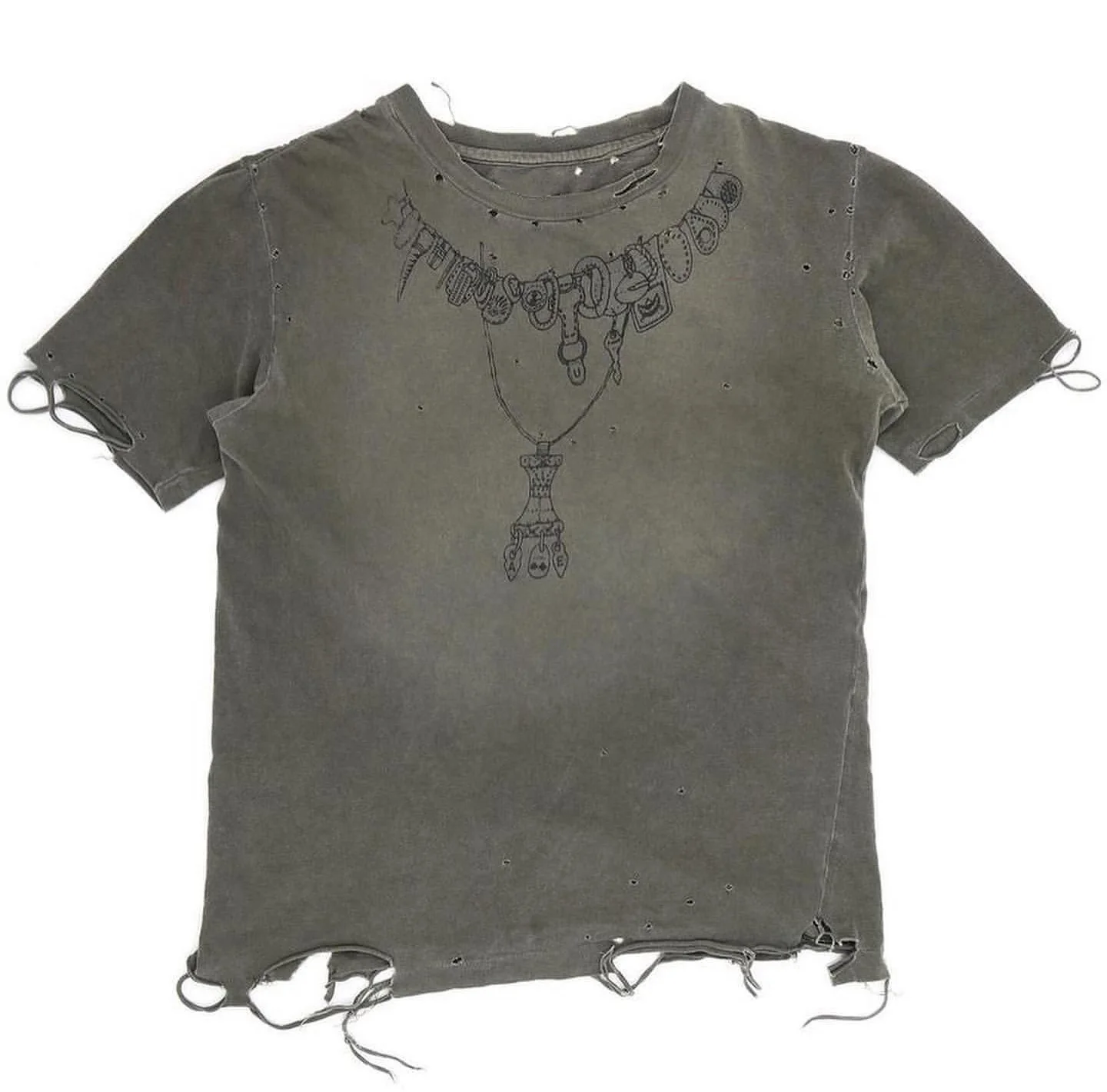 Custom Distressed Tee 100% Cotton Hole Crew Neck Screen Print T-shirt Graphic Oversized Faded Vintage Acid Wash T Shirt Men gallery 7
