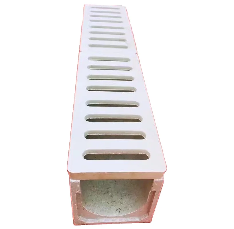EN 1433  Load Class C 250  E 600 F 900 U Shape Drain Trench Precast Concrete Drainage Channel With Ductile Cast Iron Grating