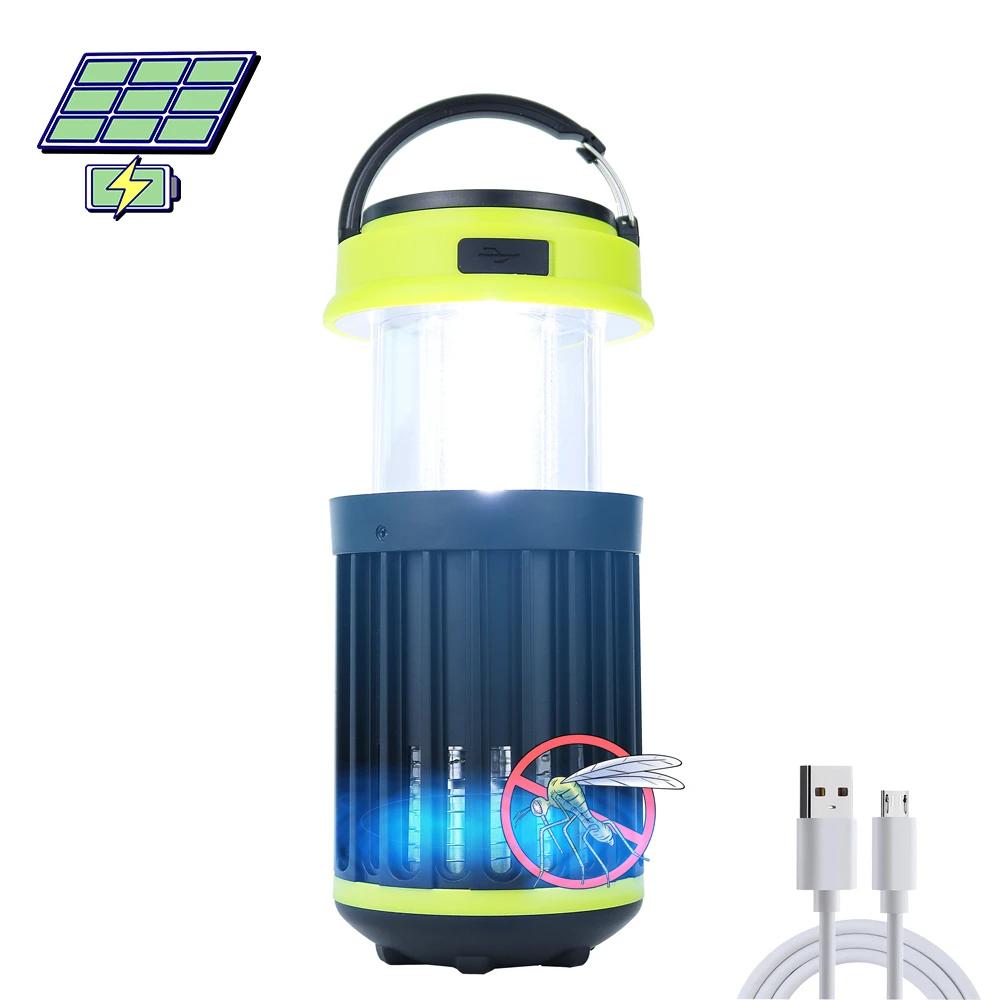 Waterproof Portable Outdoor mosquito killer lamp Rechargeable Hanging Led solar lantern camping light