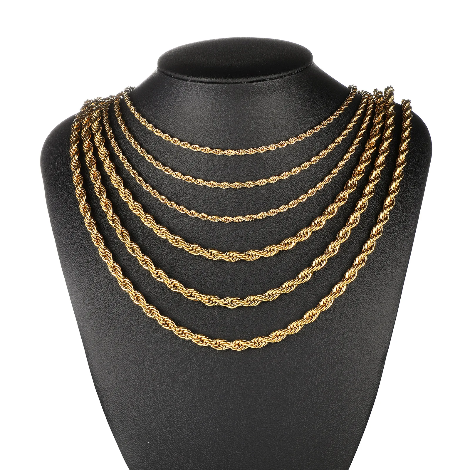3mm 4mm 5mm Gold Plated Stainless Steel Link Chain Rope Chain