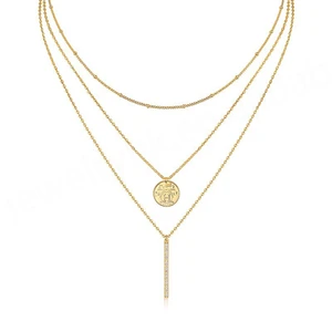 Elegant Multi-Layered Moissanite Cuban Chain Necklace Set S925 Sterling Silver 18K Gold Plating Yellow Gold Hip Hop Pendant Gift