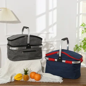 Reversible and Stackable Thick Aluminum Film Portable Picnic Bag Wholesale - Simple and Durable Large Capacity Cooler Bag