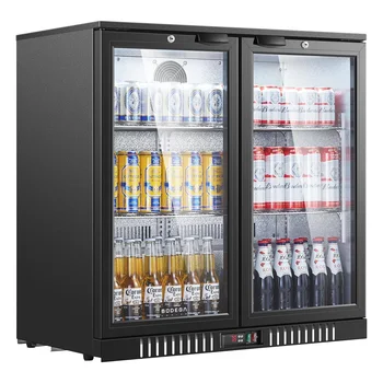 Commercial Single-Temperature Back Bar Beer Display Fridge with Triple Glass Doors Freezers Refrigeration Equipment