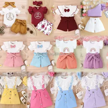 Summer short sleeve new girls formal set wholesale children's dress girls wedding children's dress girls suit