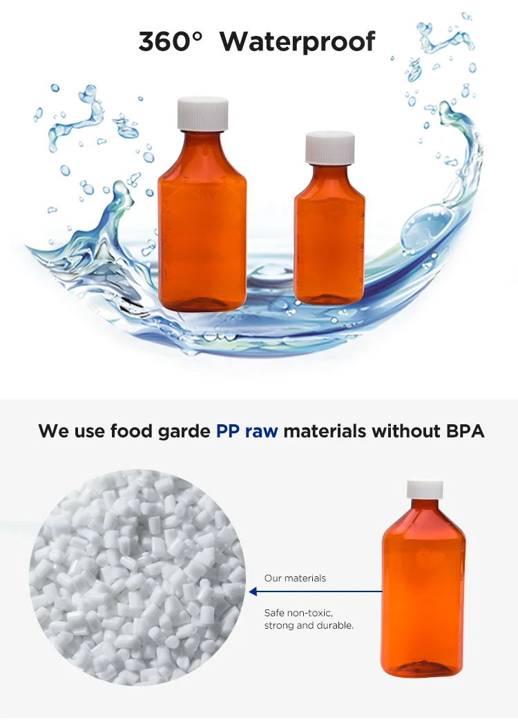 Plastic Oval Liquid Medicine Bottle - Cough Syrup Container