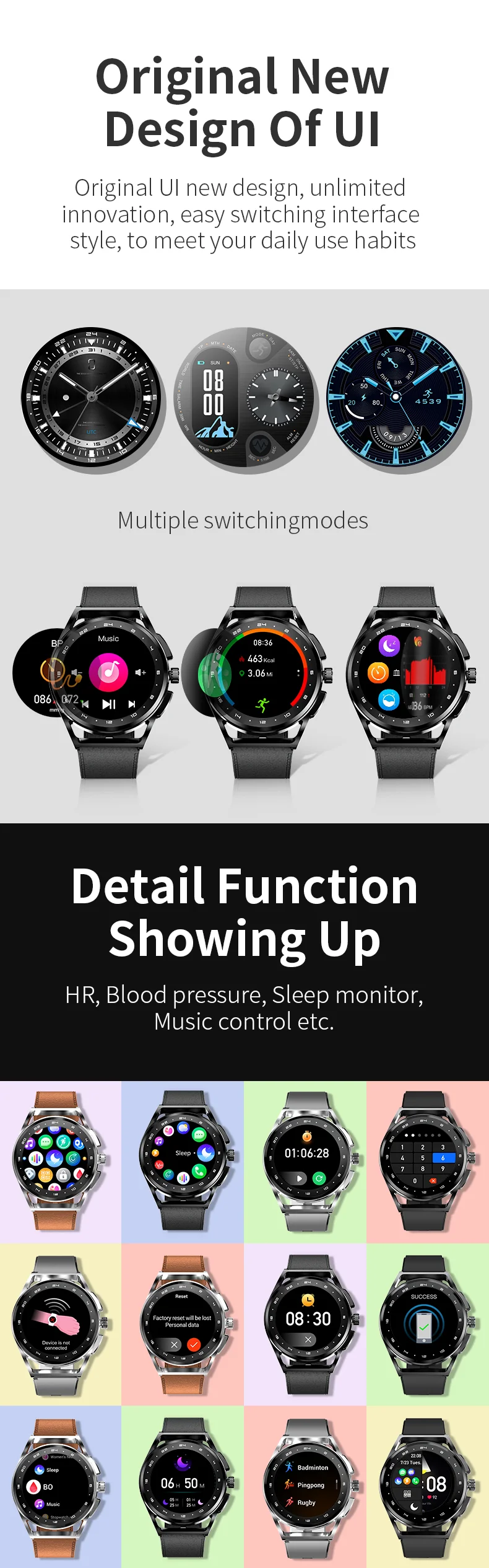 Factory Wholesale Smartwatch H8S HD 1.32 BT Smart Call Watch Music Control Lige 2022 New Smart Watch Men