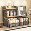 Black frame, solid wood, double compartment, 40CM