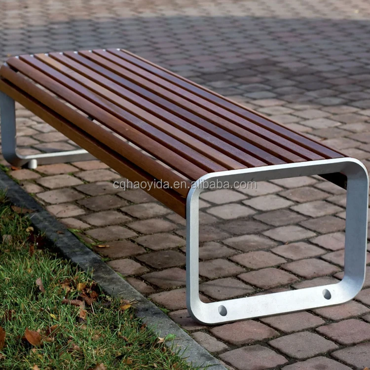 Outdoor Furniture Customized Wooden Bench Waterproof Modern Garden Seats Public Waiting Park Bench