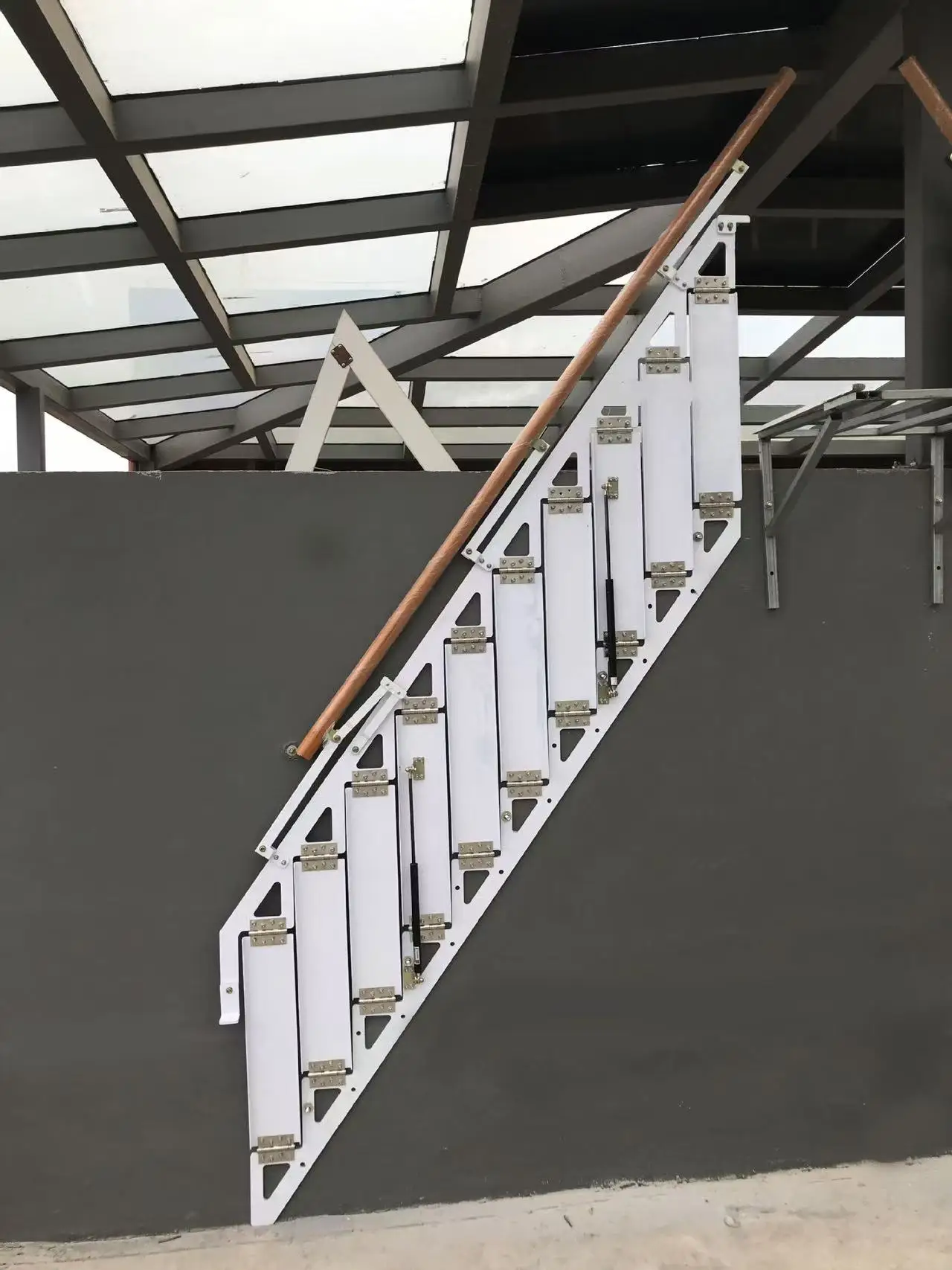Aluminum Alloy Folding Staircase Ladder - 7 Step Attic Access for Home ...