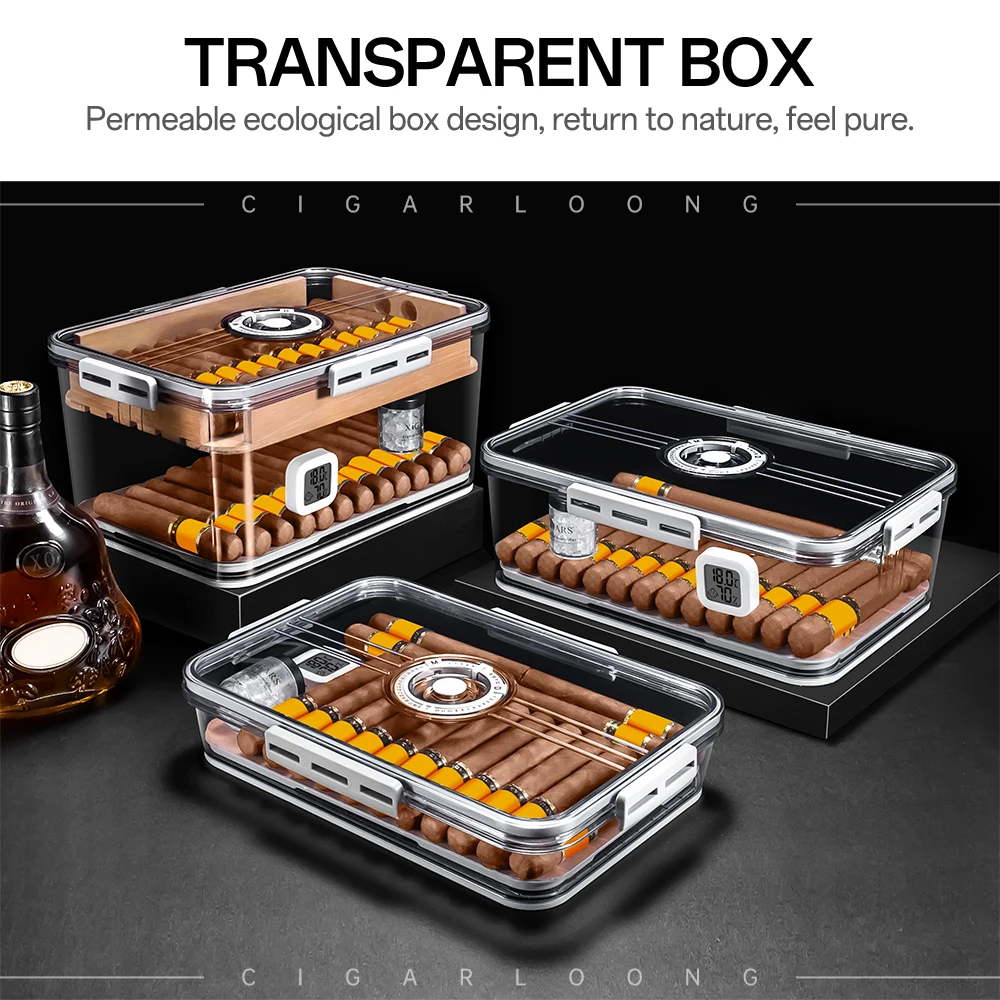 CIGARLOONG シガーボックス CIGARLOONG Sealed Cigar Box - Holds 30 Cigars with Hygrometer