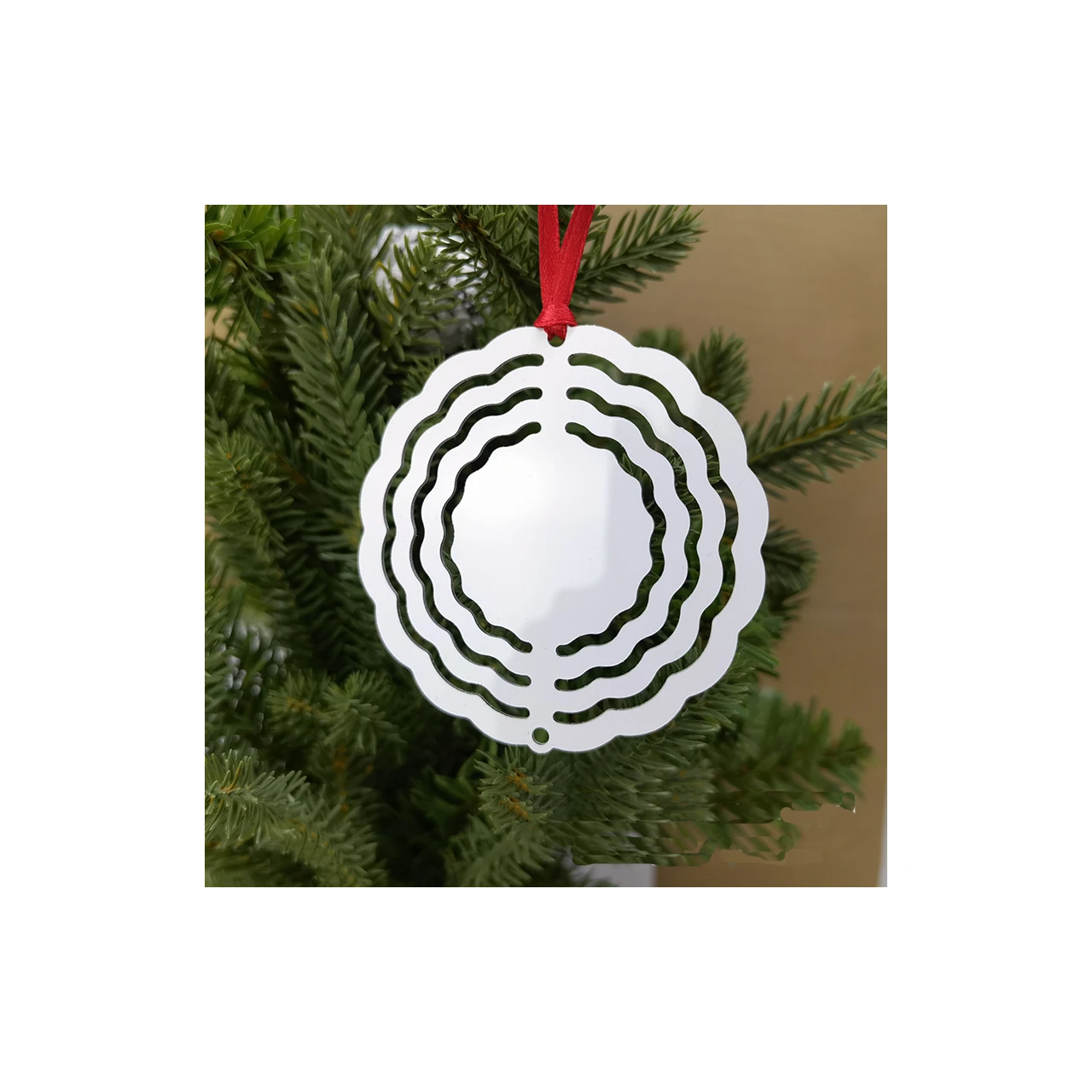 3 Inch Sublimation Printed Metal Wind Spinner Pendant Blank Aluminum Chime Ornament for Decoration