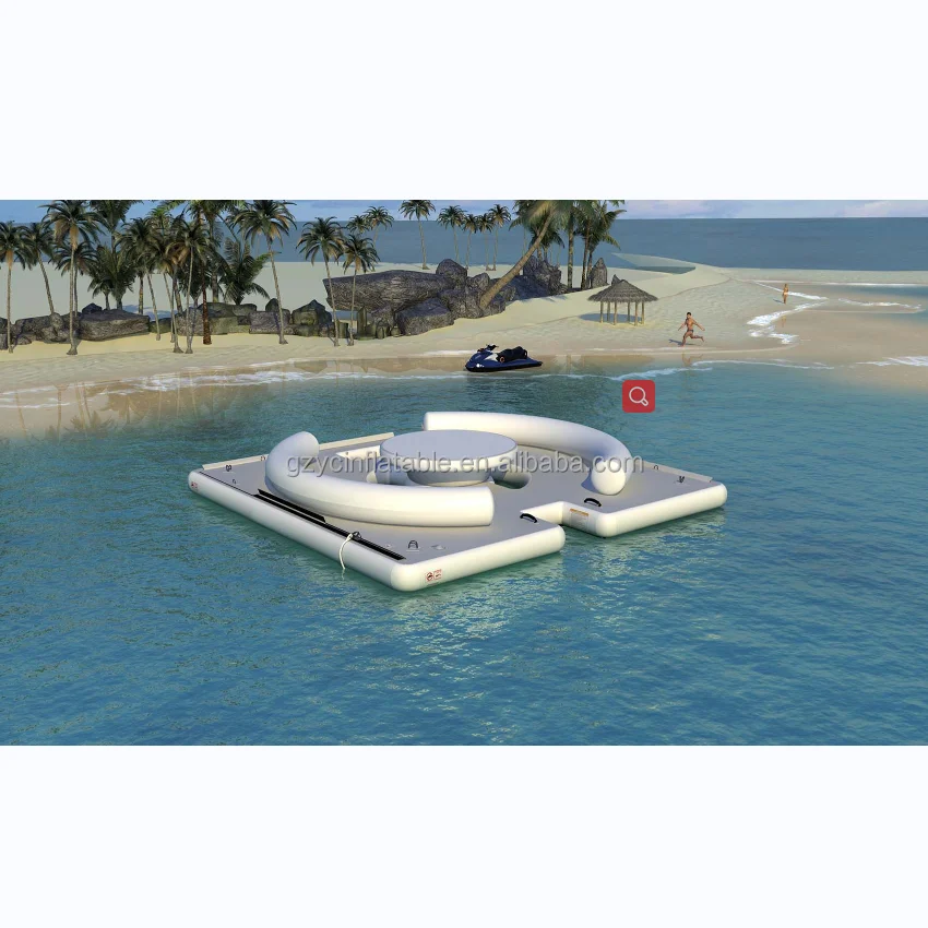 YC Inflatable Floating Pontoon Dock Water Platform SUP Inflatable Dock Floating for Camping