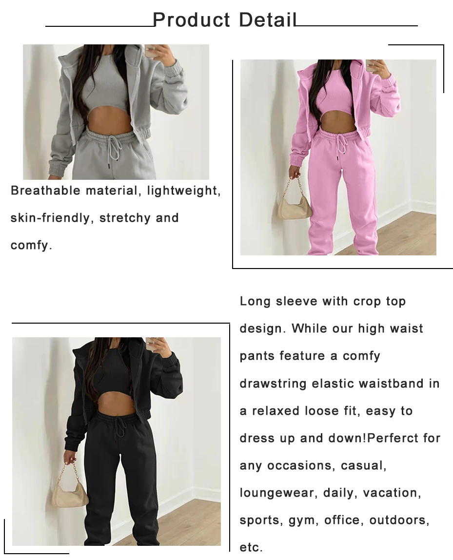 Fitness & Yoga Wear Plus Size Womens Sweatsuit Set Custom Jogging Suits ...