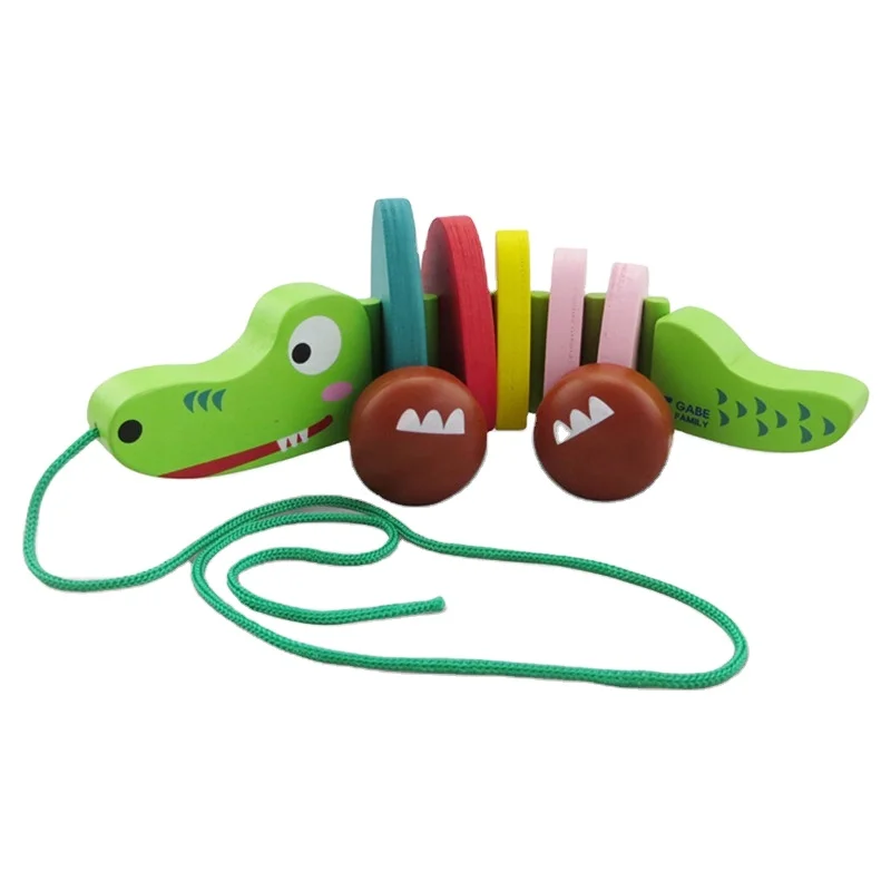 Crocodile Pull String Toy Wooden Pull Toys