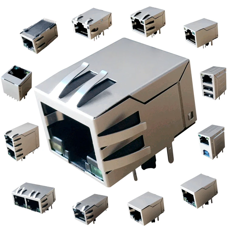 Uxcell RJ45 PCB Jack Connectors - 8P8C Female Ethernet Ports For CAT5/5e/6 Network (5 Pack)