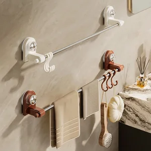 New High-End Single Rod Bathroom Towel Rack Suction Cup Towel Rod Storage Rack for Bathrooms