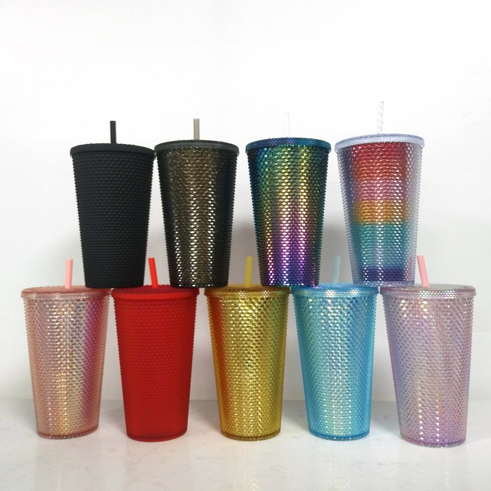 24 унции, холодная чашка без БФА, матовый зеленый Акриловый стакан с крышкой и логотипом на заказ