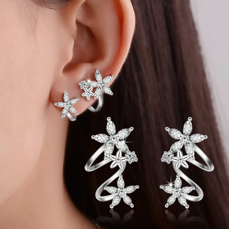 Star Flower Stud Earring For Women, High Quality Sliver Earing 925,Sterling...