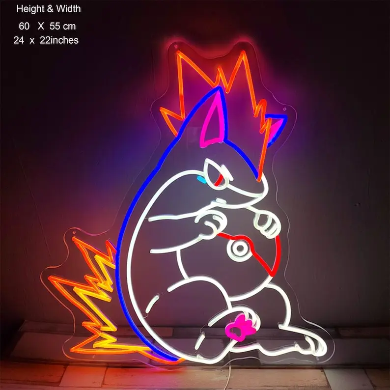 product neon sign led light custom decoration hand crafted wall hangings home decor decor pikachu  gengar squirtle bulbasaur charizard-10